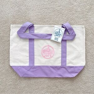 Trader Joe’s Large Lavender / Purple Canvas Tote Bag